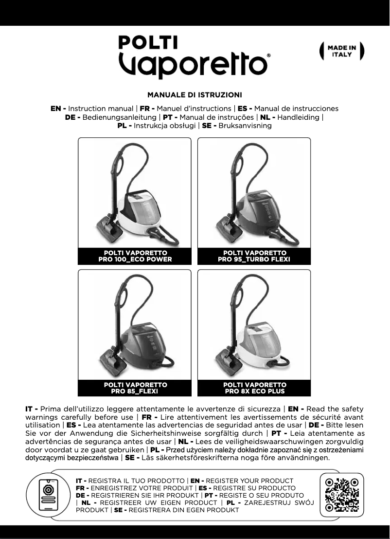 Imagen de la primera página del manual del dispositivo Vaporetto Pro 8X Eco Plus