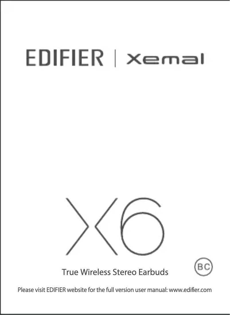 Página 1 del manual Manual de usuario Edifier X6