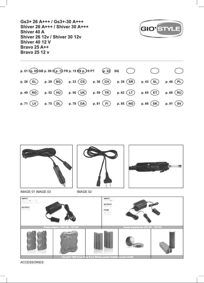 Página nº 1 - Manual de usuario Gio’Style Bravo 25 12/230v