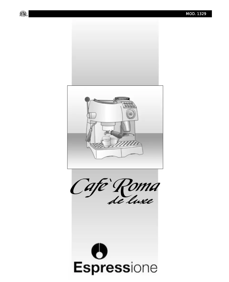 Imagen de la primera página del manual del dispositivo Cafe Roma Deluxe 1329