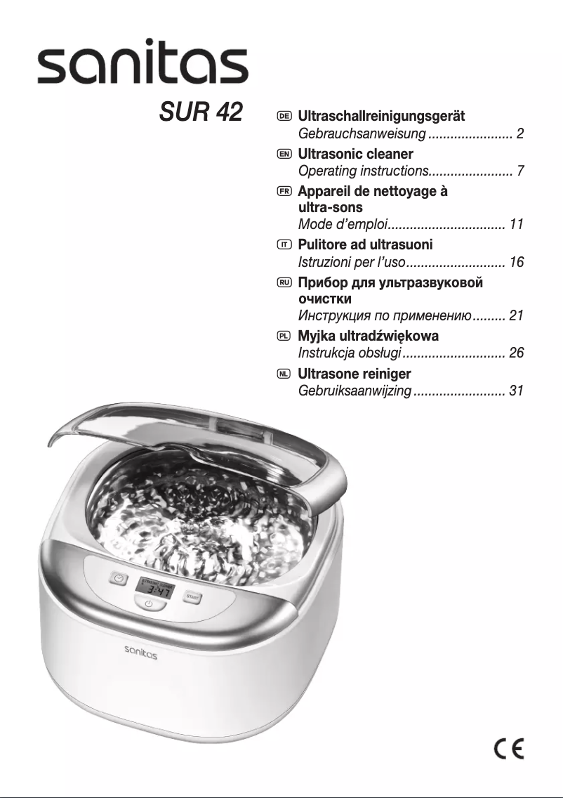 Imagen de la primera página del manual del dispositivo SUR 42