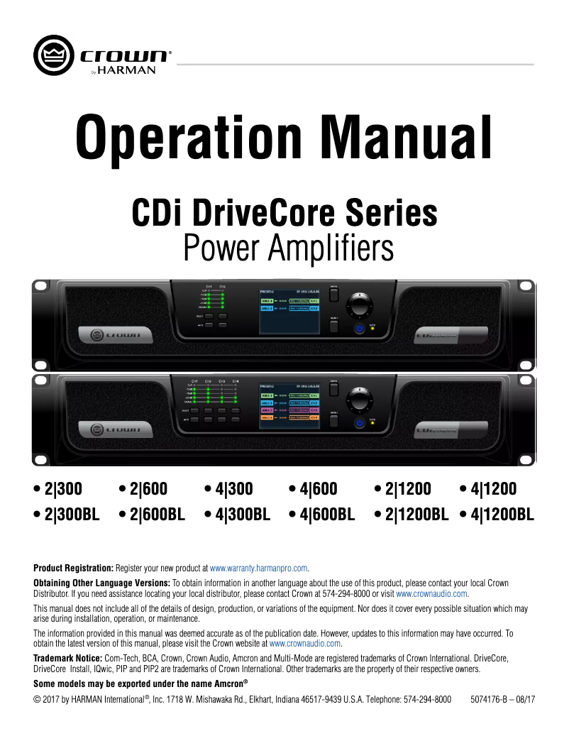 Imagen de la primera página del manual del dispositivo CDi DriveCore 4|300