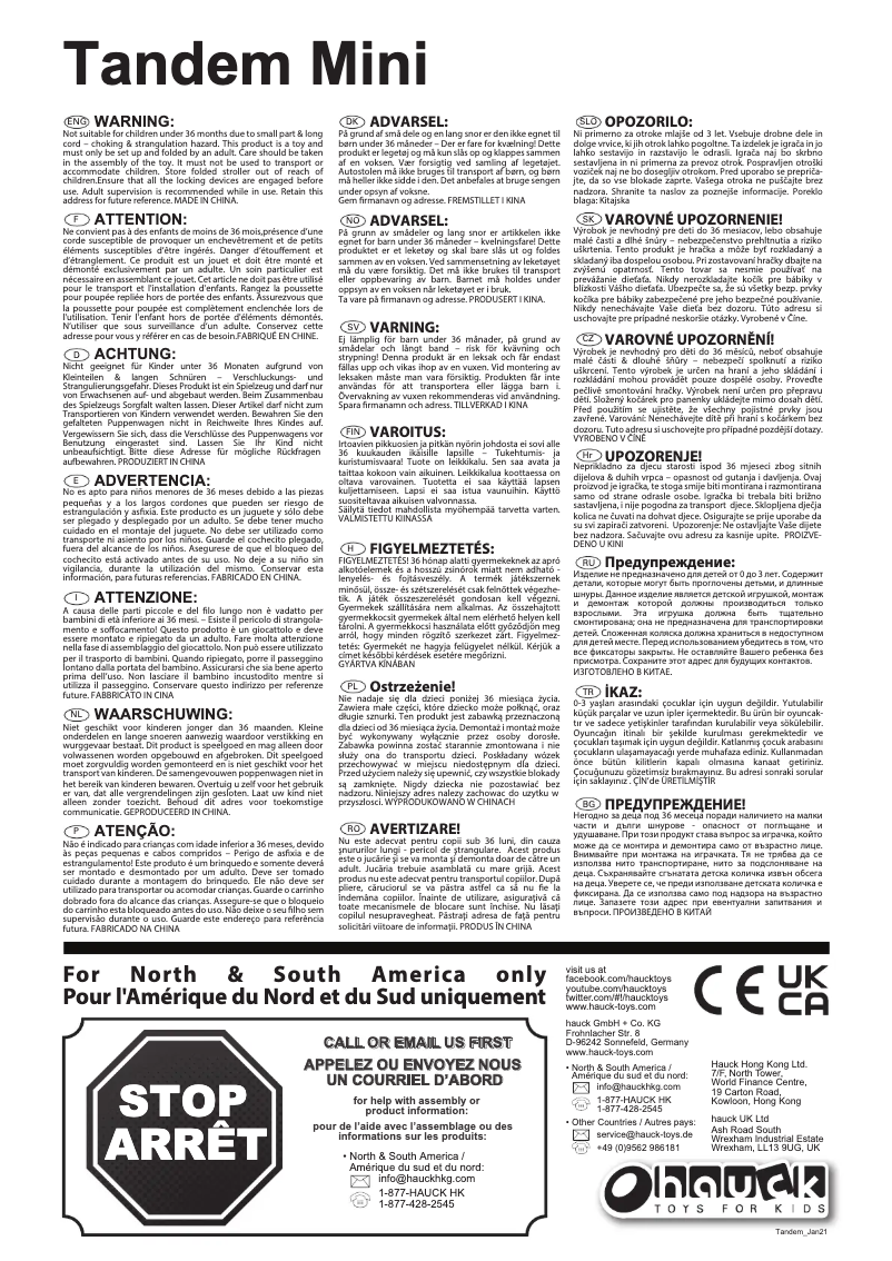 Página 1 del manual Manual de usuario Hauck Tandem Mini