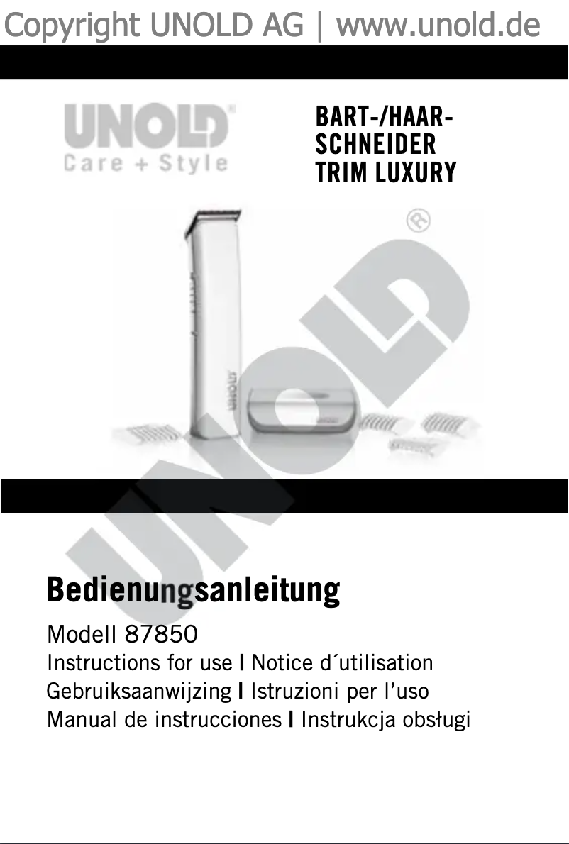 Imagen de la primera página del manual del dispositivo Trim Luxury 87850