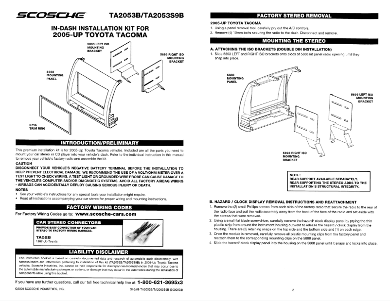 Página 1 del manual Manual de usuario Scosche TA2053S9B