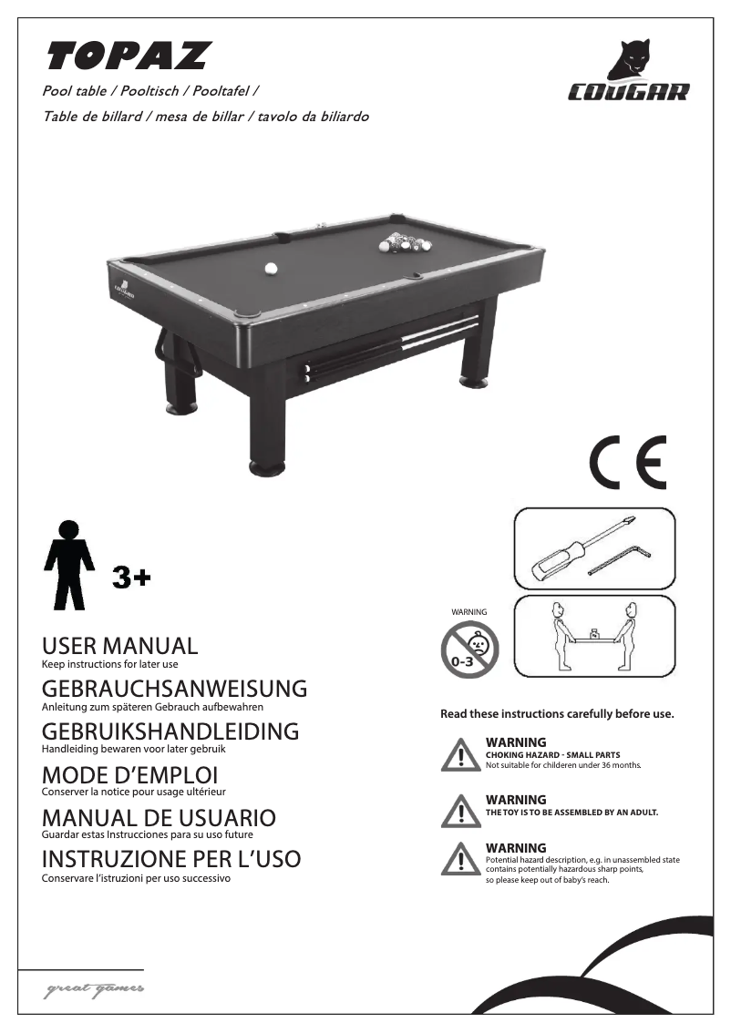 Página 1 del manual Manual de usuario Cougar Topaz