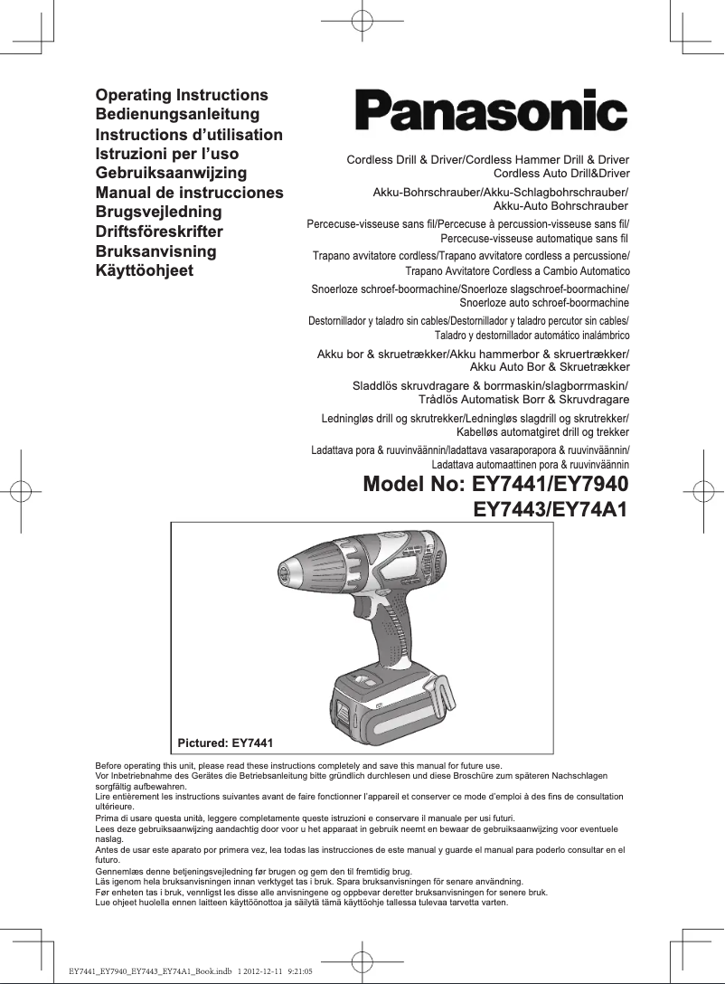 Imagen de la primera página del manual del dispositivo EY 74A1 LS2G