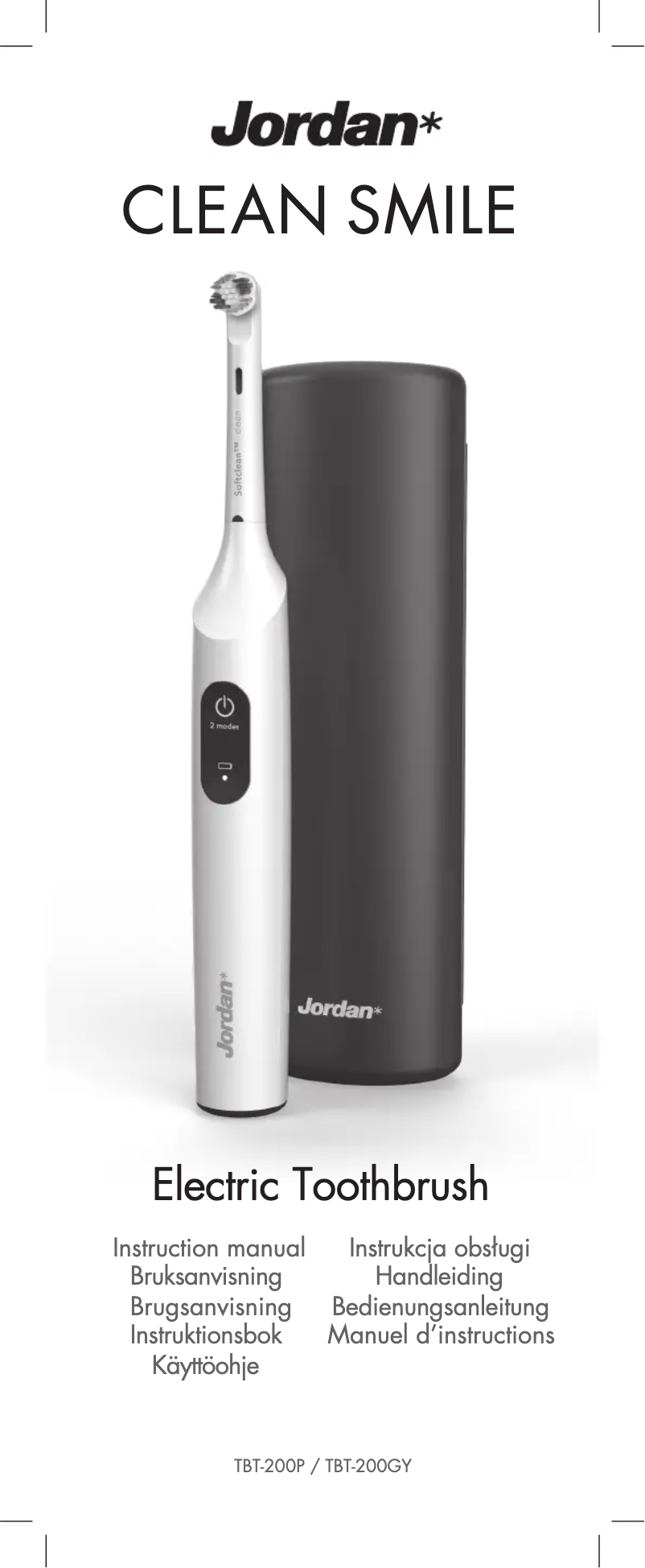 Imagen de la primera página del manual del dispositivo Jordan Clean Smile TBT-200P