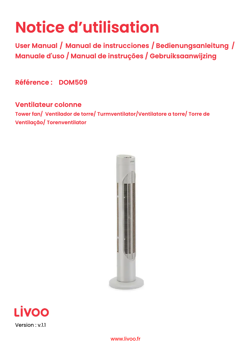 Página 1 del manual Manual de usuario Livoo DOM509