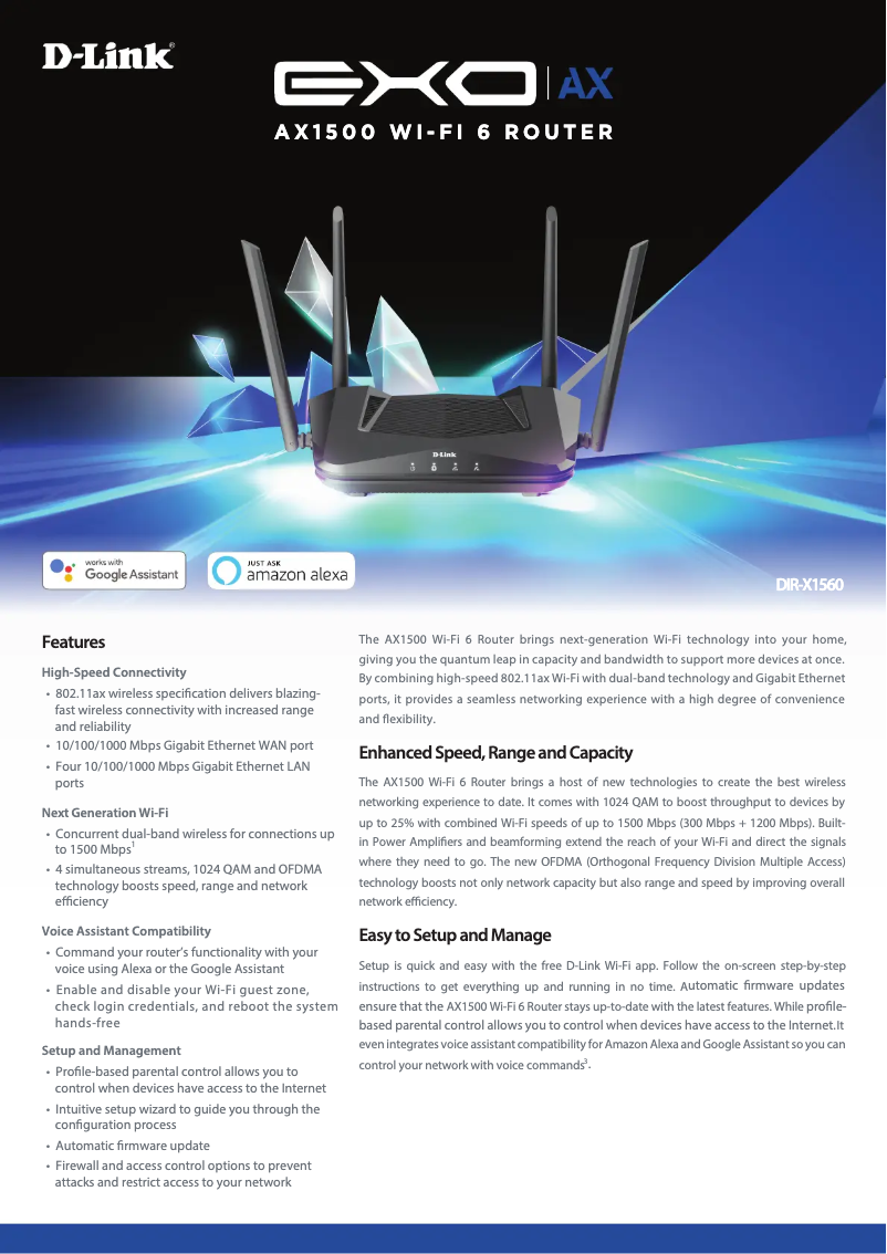 Página 1 del manual Ficha técnica D-Link DIR-X1560