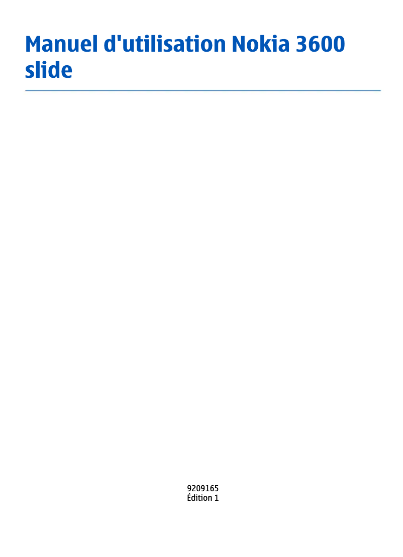 Página nº 1 - Manual de usuario Nokia 3600 Slide