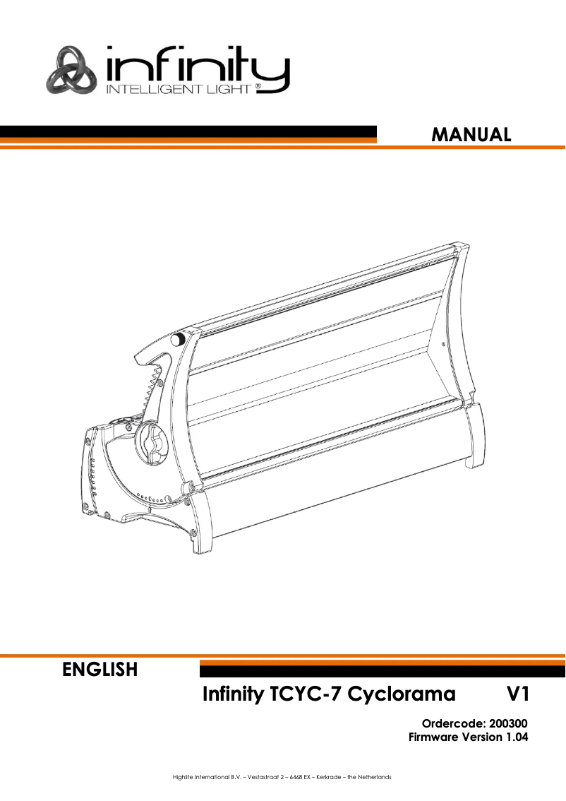 Página nº 1 - Manual de usuario Infinity TCYC-7 Cyclorama