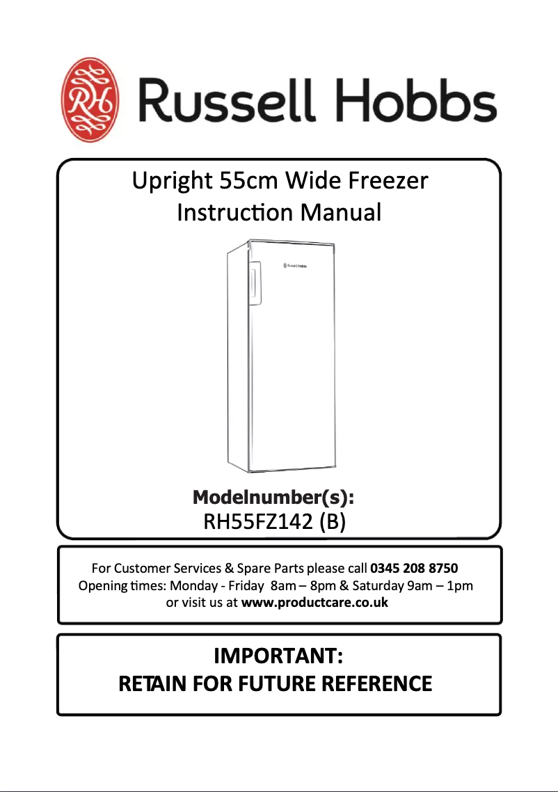 Imagen de la primera página del manual del dispositivo RH55FZ142