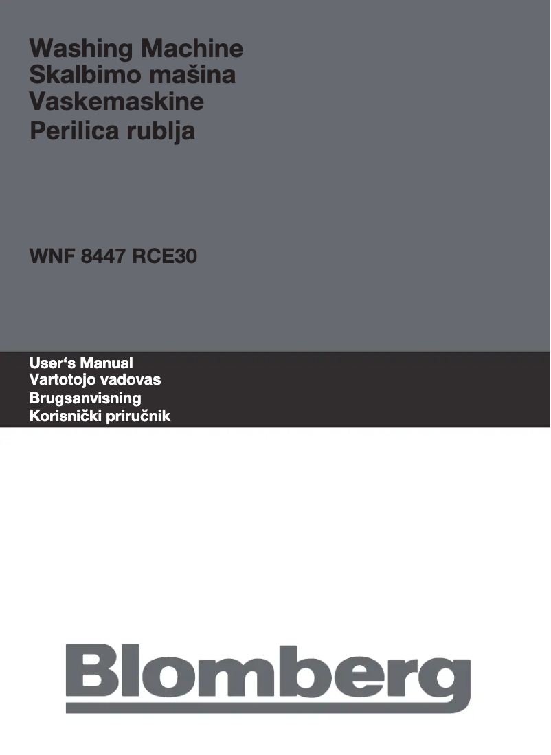 Página 1 del manual Manual de usuario Blomberg WNF 8447 RCE30