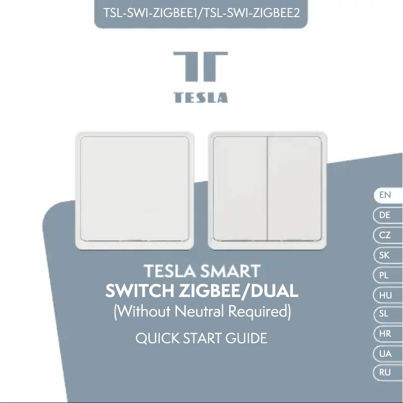Página 1 del manual Manual de usuario Tesla Smart Switch ZigBee