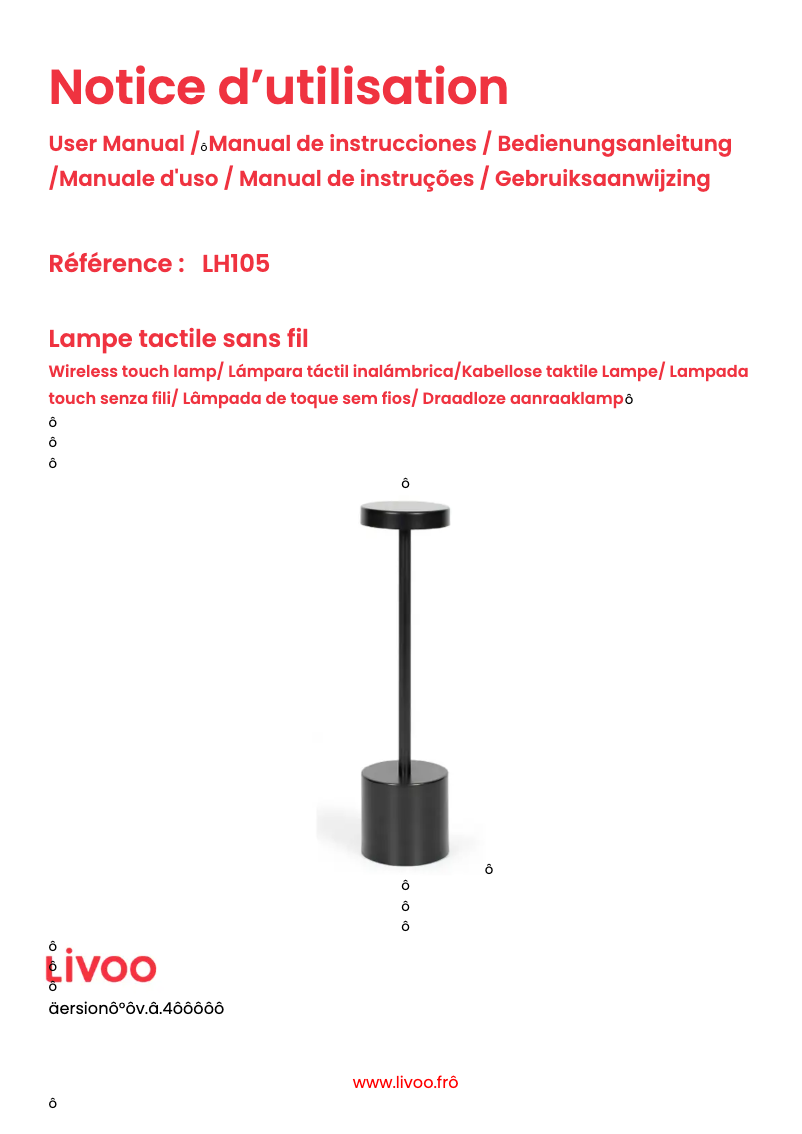 Imagen de la primera página del manual del dispositivo LH105