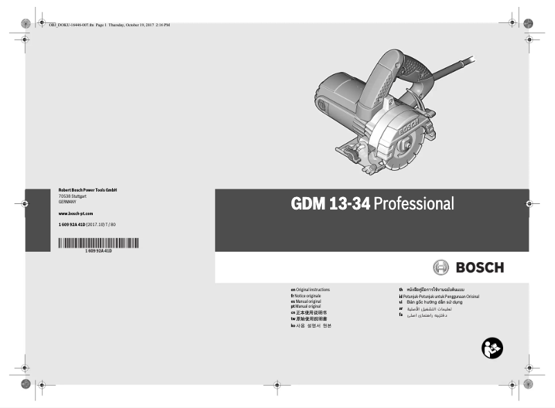 Página nº 1 - Manual de usuario Bosch GDM 13-34 Professional