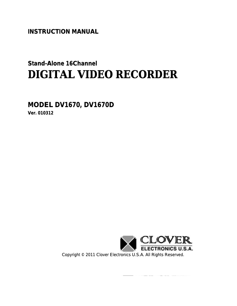 Imagen de la primera página del manual del dispositivo DV1670