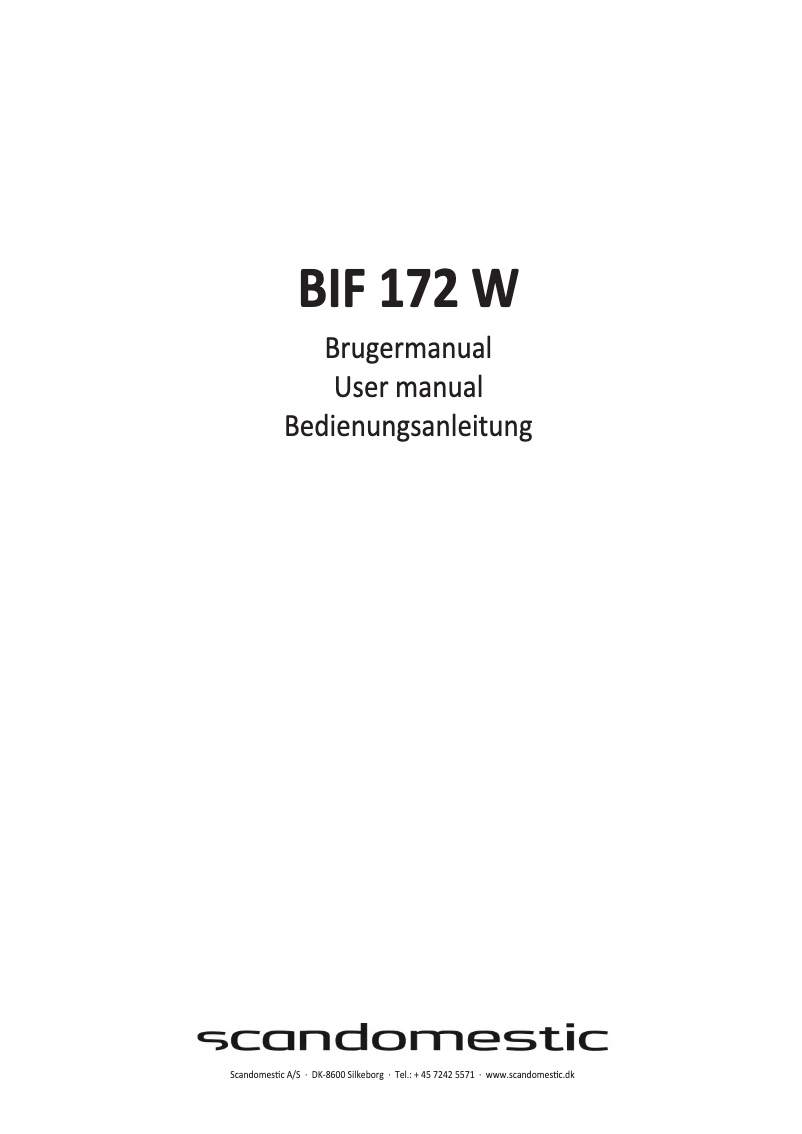 Página 1 del manual Manual de usuario Scandomestic BIF 172 W