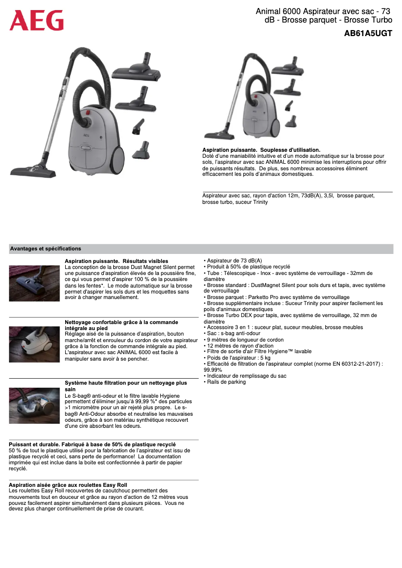 Imagen de la primera página del manual del dispositivo AB61A5UGT