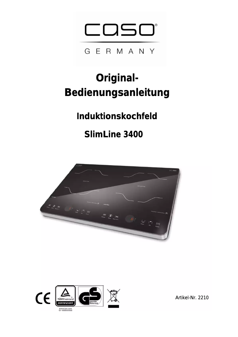 Imagen de la primera página del manual del dispositivo SlimLine 3400