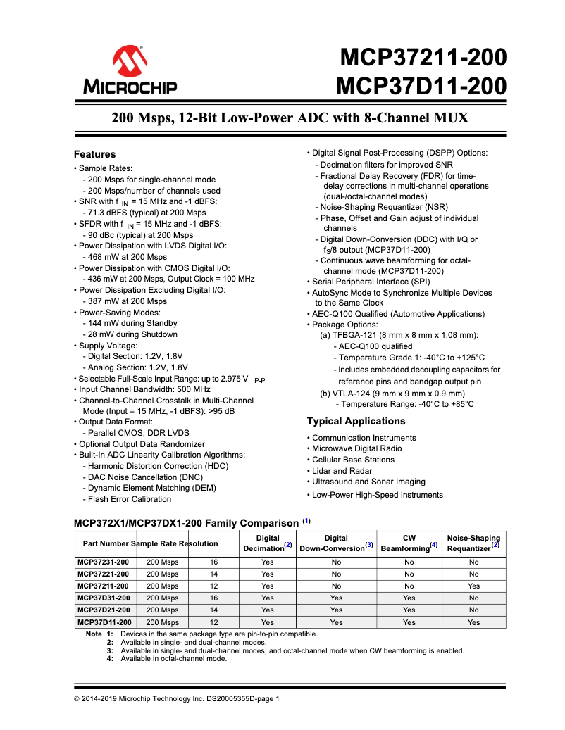 Imagen de la primera página del manual del dispositivo MCP37D11-200