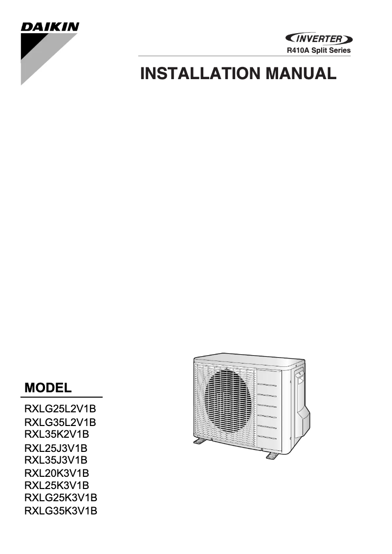 Página 1 del manual Manual de usuario Daikin RXL20K3V1B
