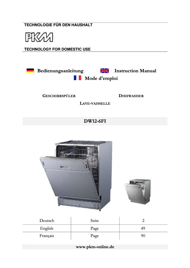 Imagen de la primera página del manual del dispositivo DW12-6FI