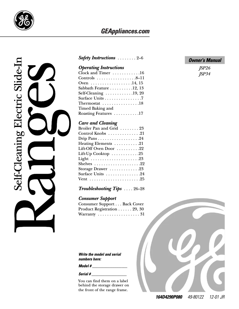 Imagen de la primera página del manual del dispositivo JSP34CDCC