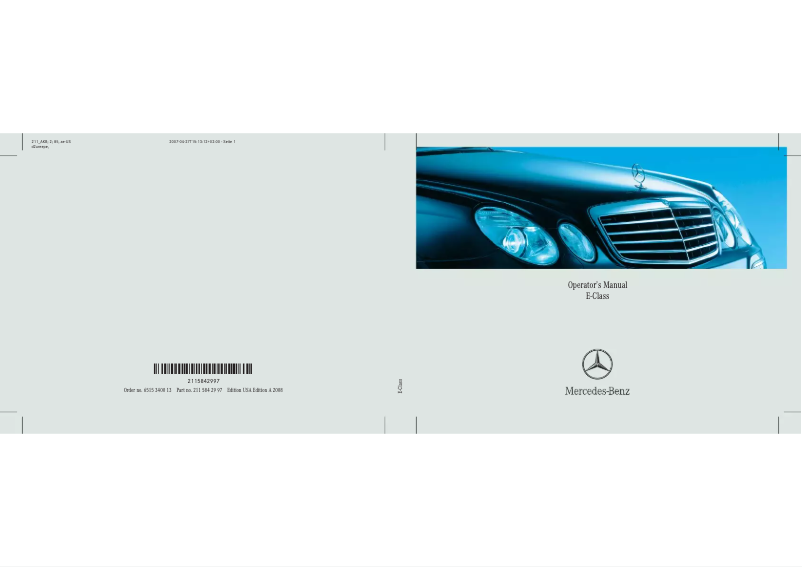 Página nº 1 - Manual de usuario Mercedes-Benz E-Class (2008)