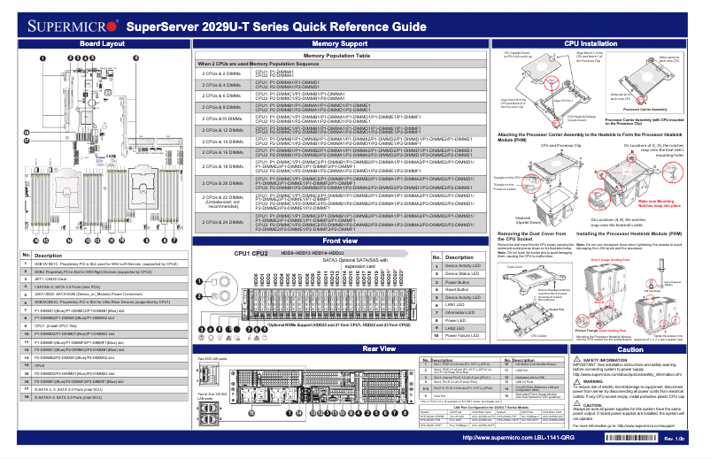 Imagen de la primera página del manual del dispositivo SuperServer 2029U-TRT