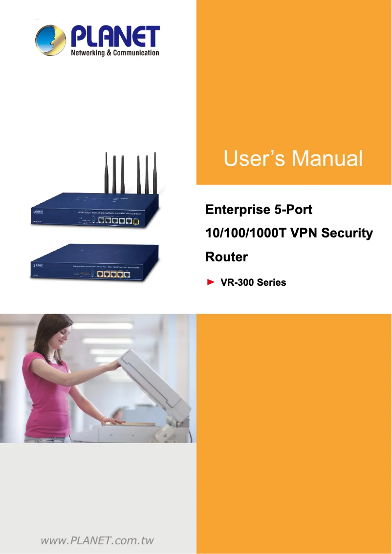 Imagen de la primera página del manual del dispositivo VR-300F