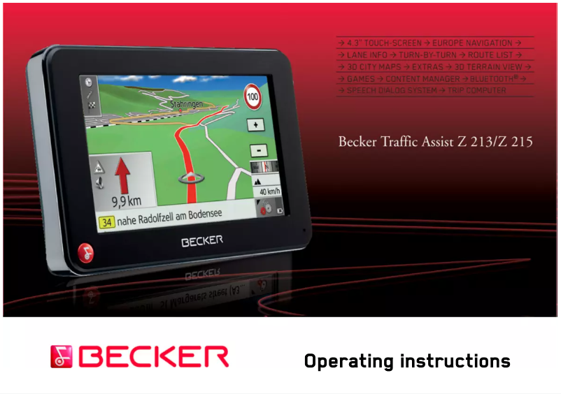 Página 1 del manual Manual de usuario Becker Traffic Assist Z213