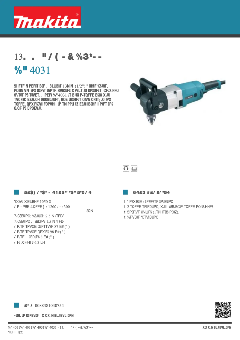 Imagen de la primera página del manual del dispositivo DA4031