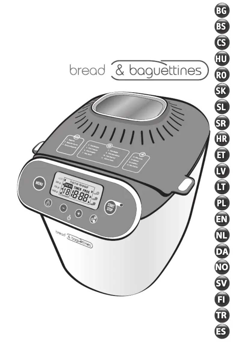 Imagen de la primera página del manual del dispositivo Bread & Baguettines PF3501