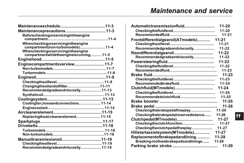 Imagen de la primera página del manual del dispositivo Forester (2012)