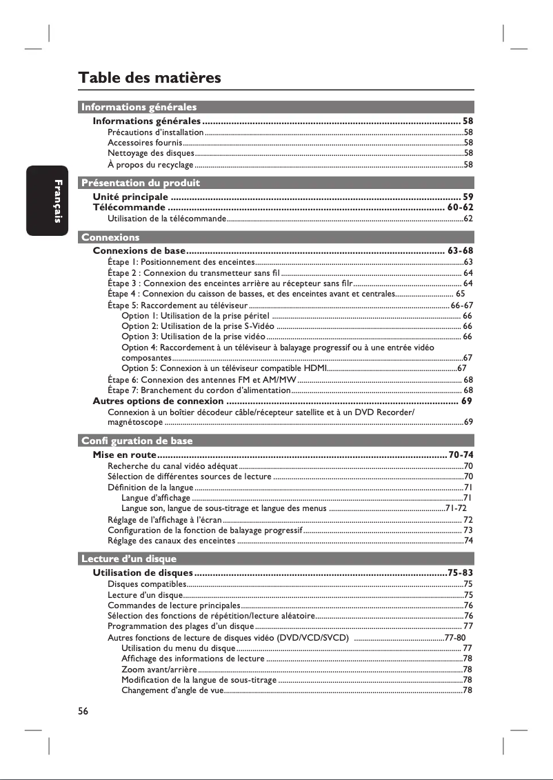 Imagen de la primera página del manual del dispositivo HTS335W