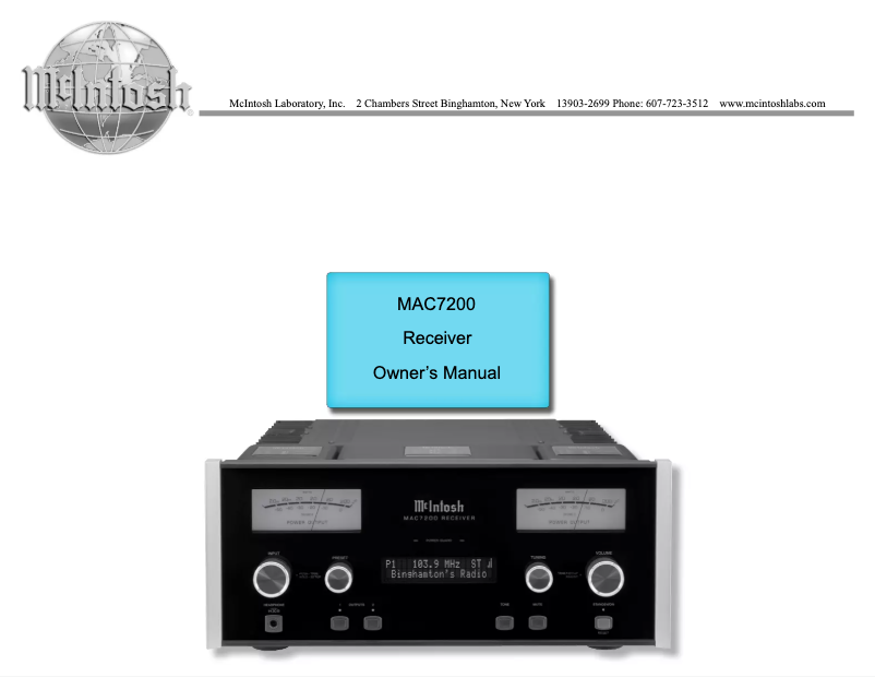 Imagen de la primera página del manual del dispositivo MAC7200