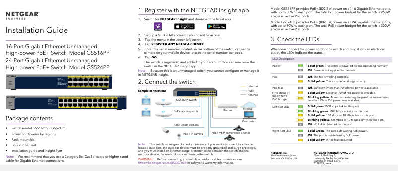 Página 1 del manual Manual de usuario Netgear GS524PP
