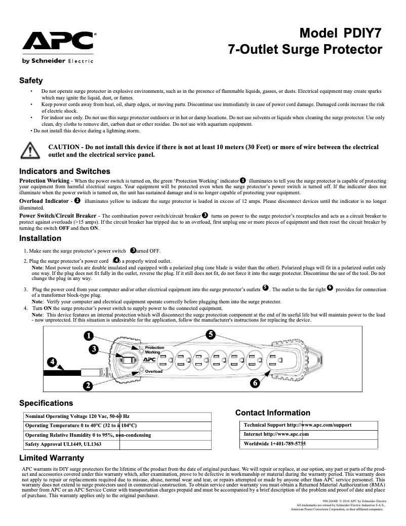 Página 1 del manual Manual de usuario APC PDIY7