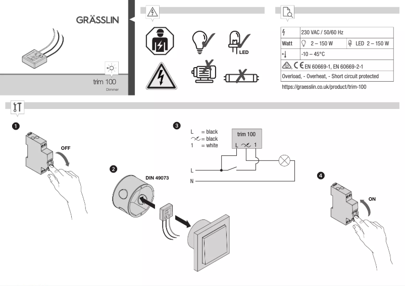 Imagen de la primera página del manual del dispositivo Trim 100