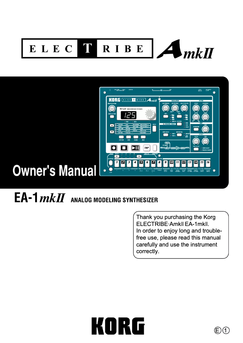Imagen de la primera página del manual del dispositivo Electribe-A mkII