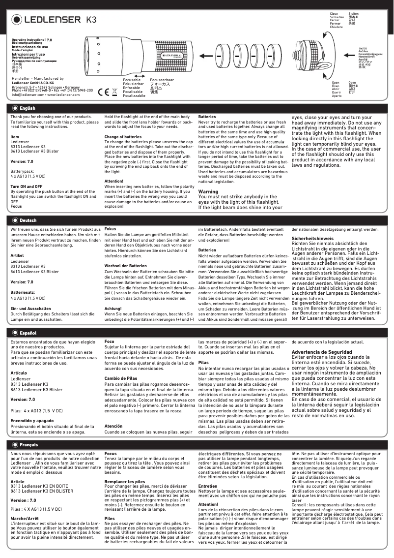 Imagen de la primera página del manual del dispositivo K3