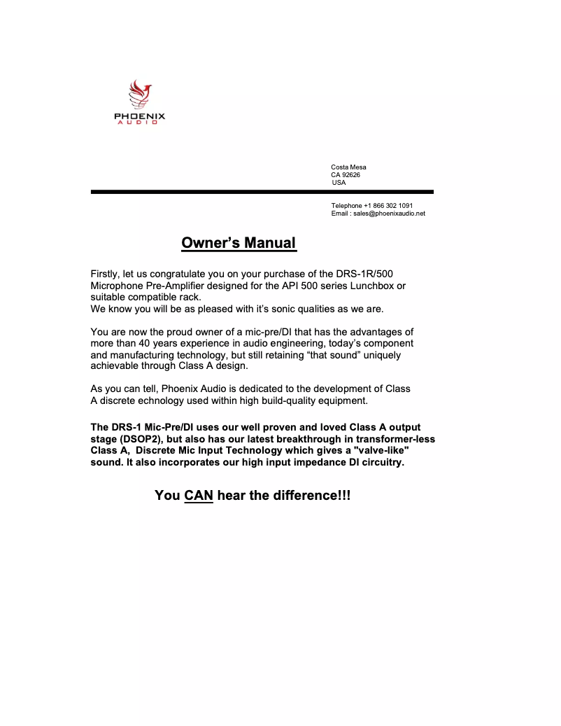 Imagen de la primera página del manual del dispositivo DRS-1R/500