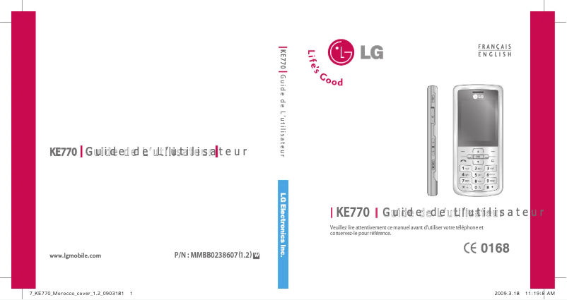 Página 1 del manual Manual de usuario LG KE770