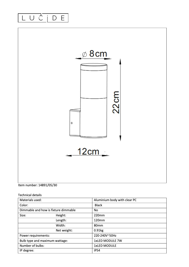 Página 1 del manual Manual de usuario Lucide Teo led 14891/05/30