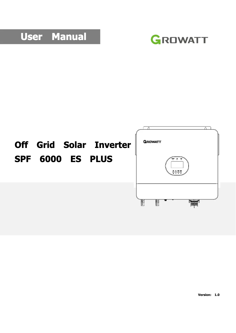 Página nº 1 - Manual de usuario Growatt SPF6000ES PLUS