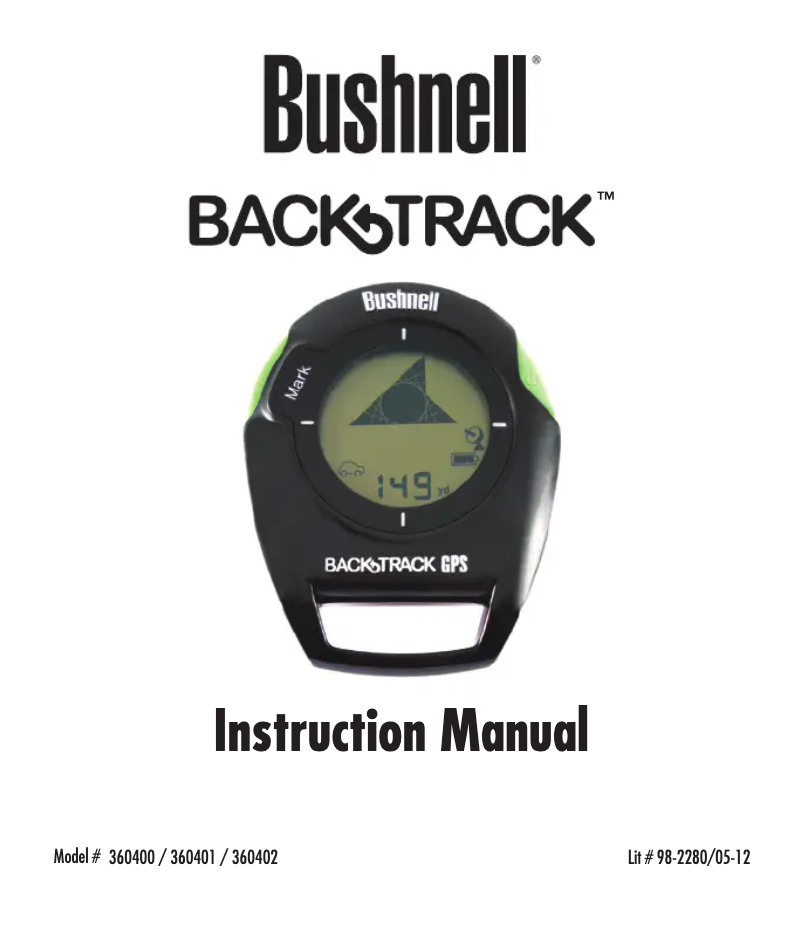 Página 1 del manual Manual de usuario Bushnell BackTrack GPS
