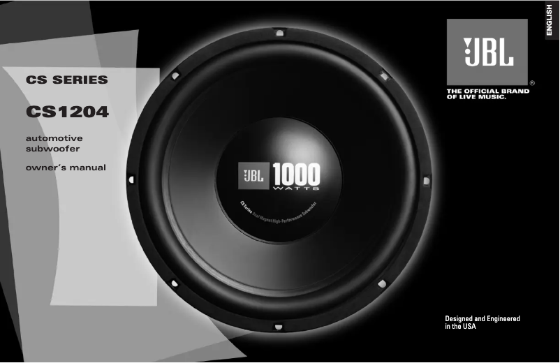 Página 1 del manual Manual de usuario JBL CS1204