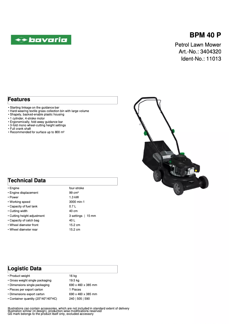 Imagen de la primera página del manual del dispositivo BPM 40 P